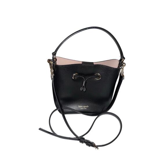 Kate Spade New York Marti Small bucket Bag Black Pebble Leather Shoulder Bag - Picture 1 of 11